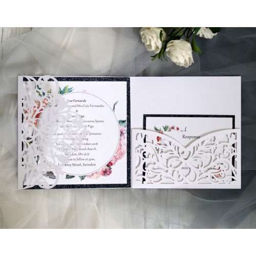 White Square Invitation Card New Wedding Card Laser Cut Paper